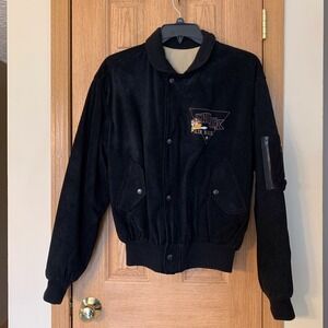 Singulier Air Mail All Over The World Rare Vintage Sz. Large Leather Jacket
